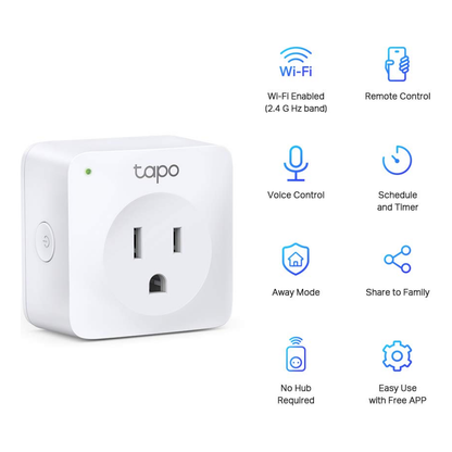 Contacto Inteligente Wi-Fi TP-LINK Kit Mini Enchufe Inteligente Wi-Fi Tapo (P100(1-PACK)) (P100(1-PACK))