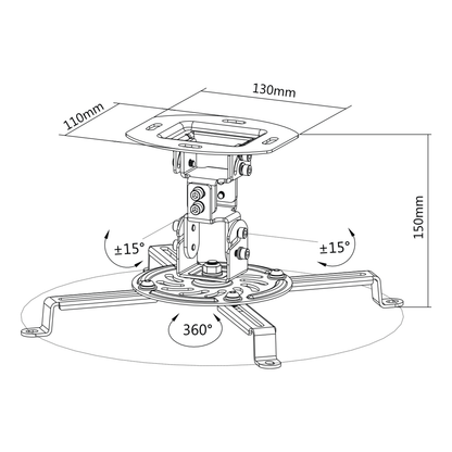 Soporte de Acero para Proyector OVALTECH OVPR-150MM