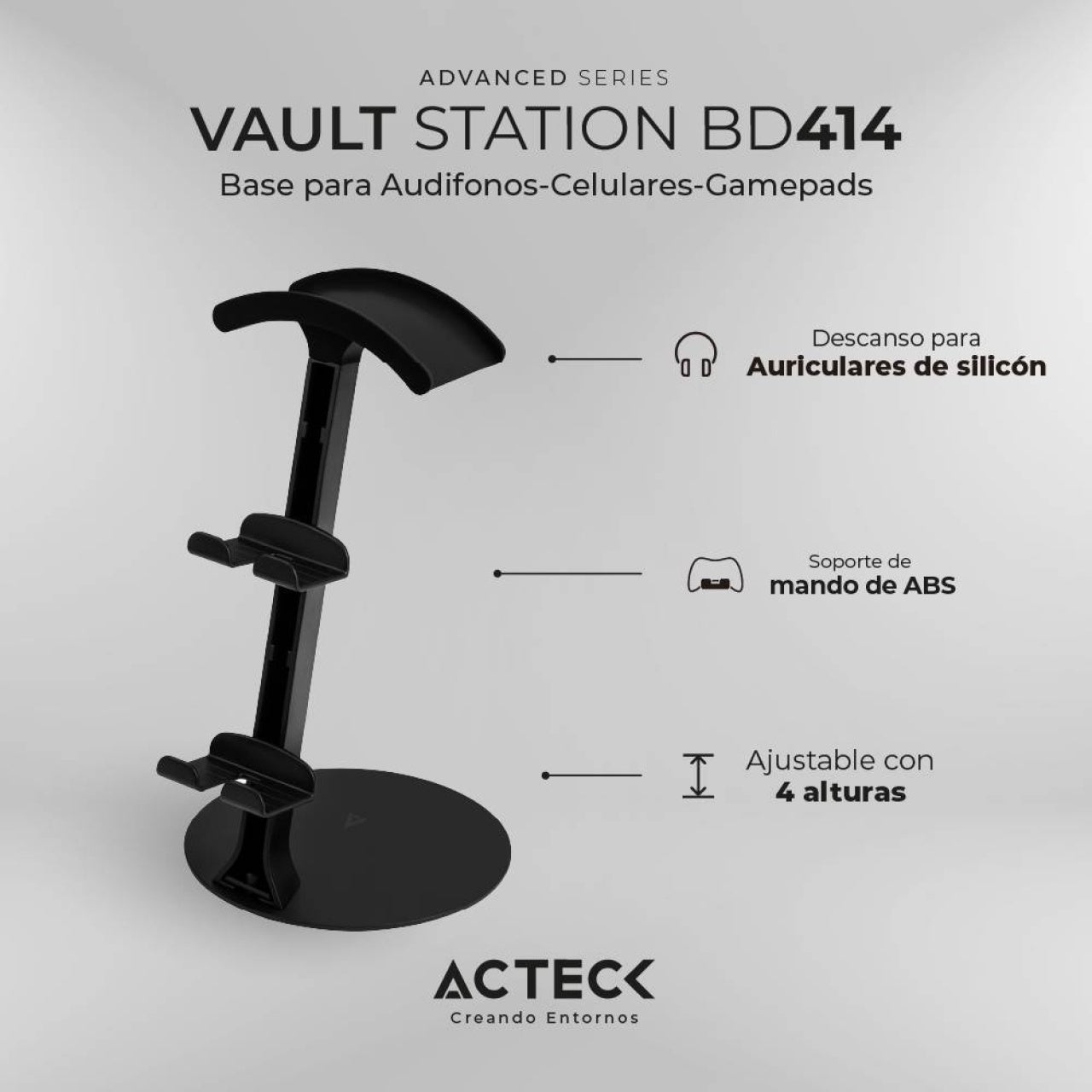 Soporte para auriculares ACTECK BD414