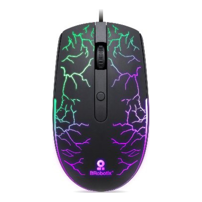 Mouse Gaming BROBOTIX USB Iluminado USB 1600 DPI RGB Negro (263946)