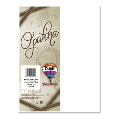 Papel Opalina Blanco T/C 100 hojas DIEM POBTCC100