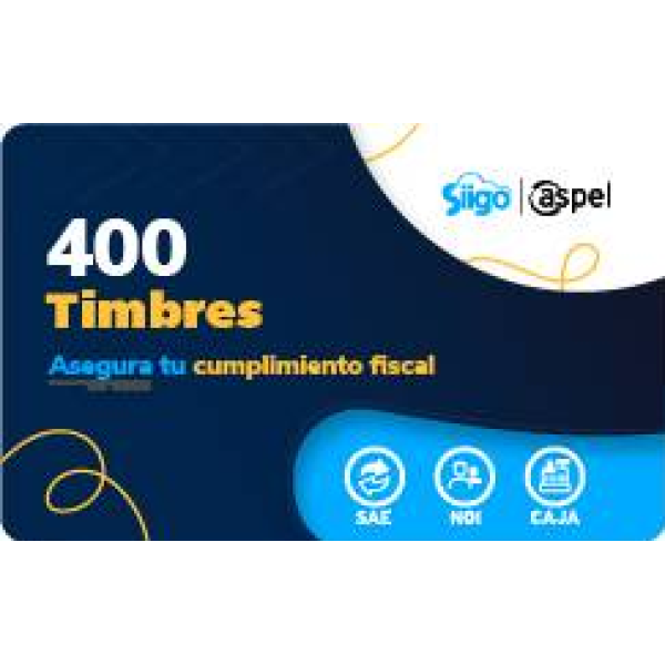 Paquete de 400 Timbres Fiscales Aspel para Facturación Electrónica (FACTE/400)