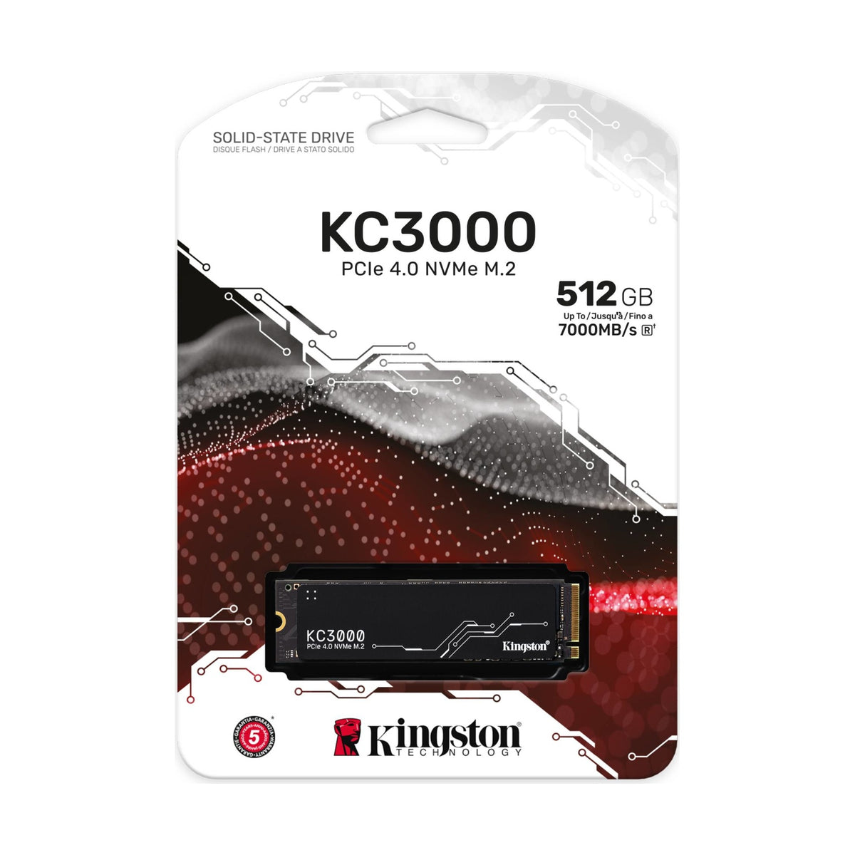 SSD M.2 2280 NVMe Kingston Technology KC3000 512 GB PCIe 4.0 x4 7000/3900 MB/s (SKC3000S/512G)