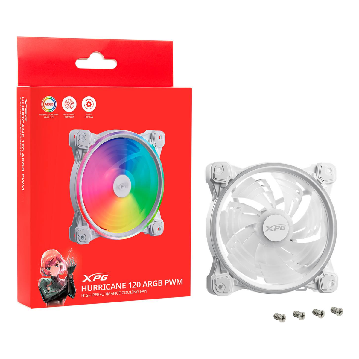 Ventilador XPG Hurricane 120 ARGB PWM Blanco 17 dB 2000 RPM (HURRICANE120ARGBPWM-WHCWW)