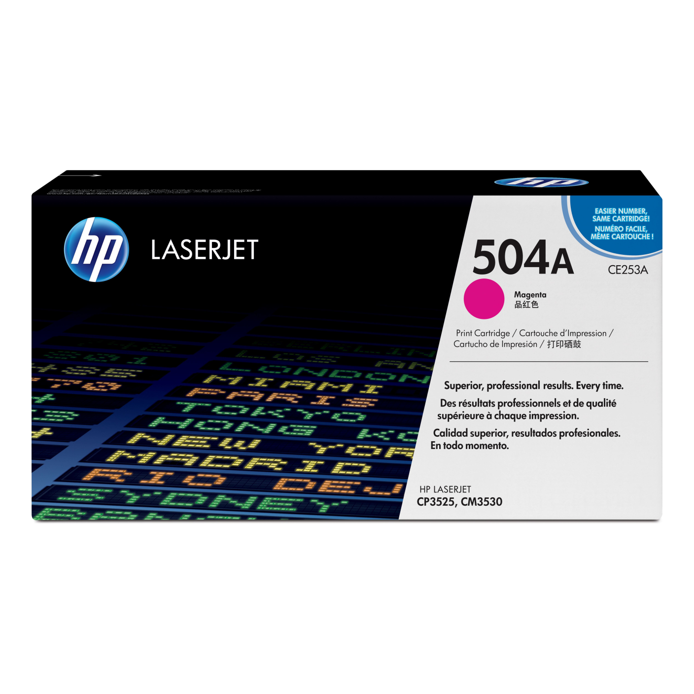Tóner HP Original 504A Magenta – Para CP3525, CP3530, CM3530 (CE253A)