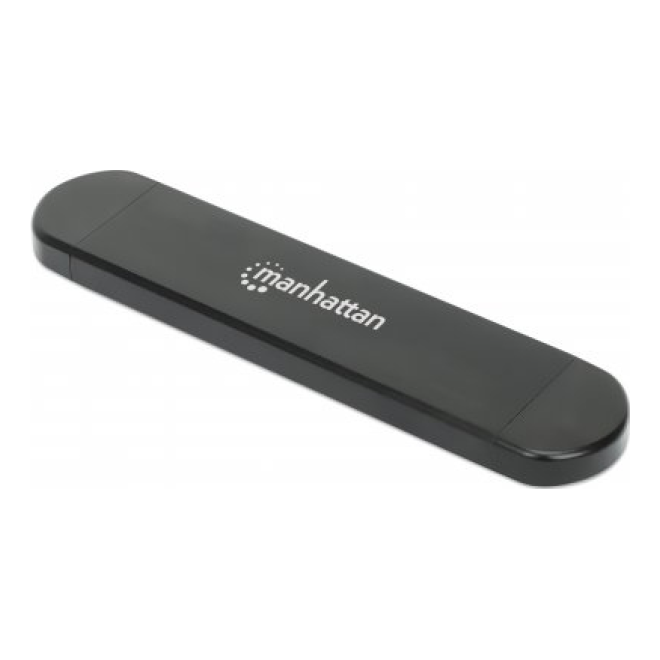 Gabinete para SSD M.2 MANHATTAN 130639 NVMe/SATA a USB-C/USB-A