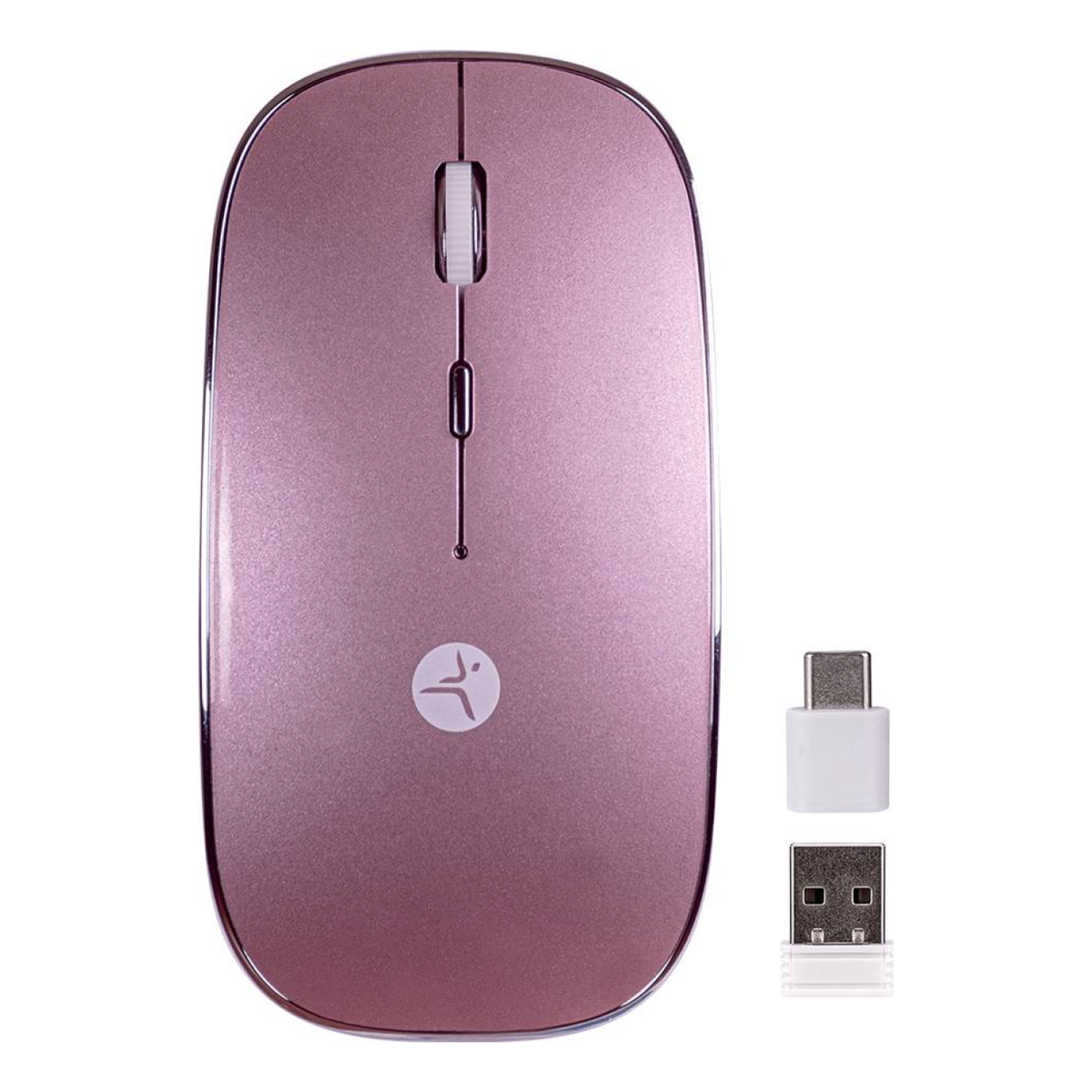 Mouse TECHZONE SLIVE inalámbrico 2.4 GHz/USB óptico 1600 DPI 4 botones Rosa (TZACMOI27)