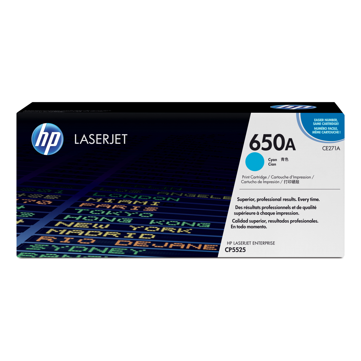 Tóner HP Original 650A Cian – Para CP5525, CP5520, M750 (CE271A)
