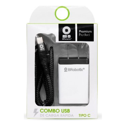 CARGADOR BROBOTIX USB C/CABLE TIPO C CARGA RÁPIDA 963325