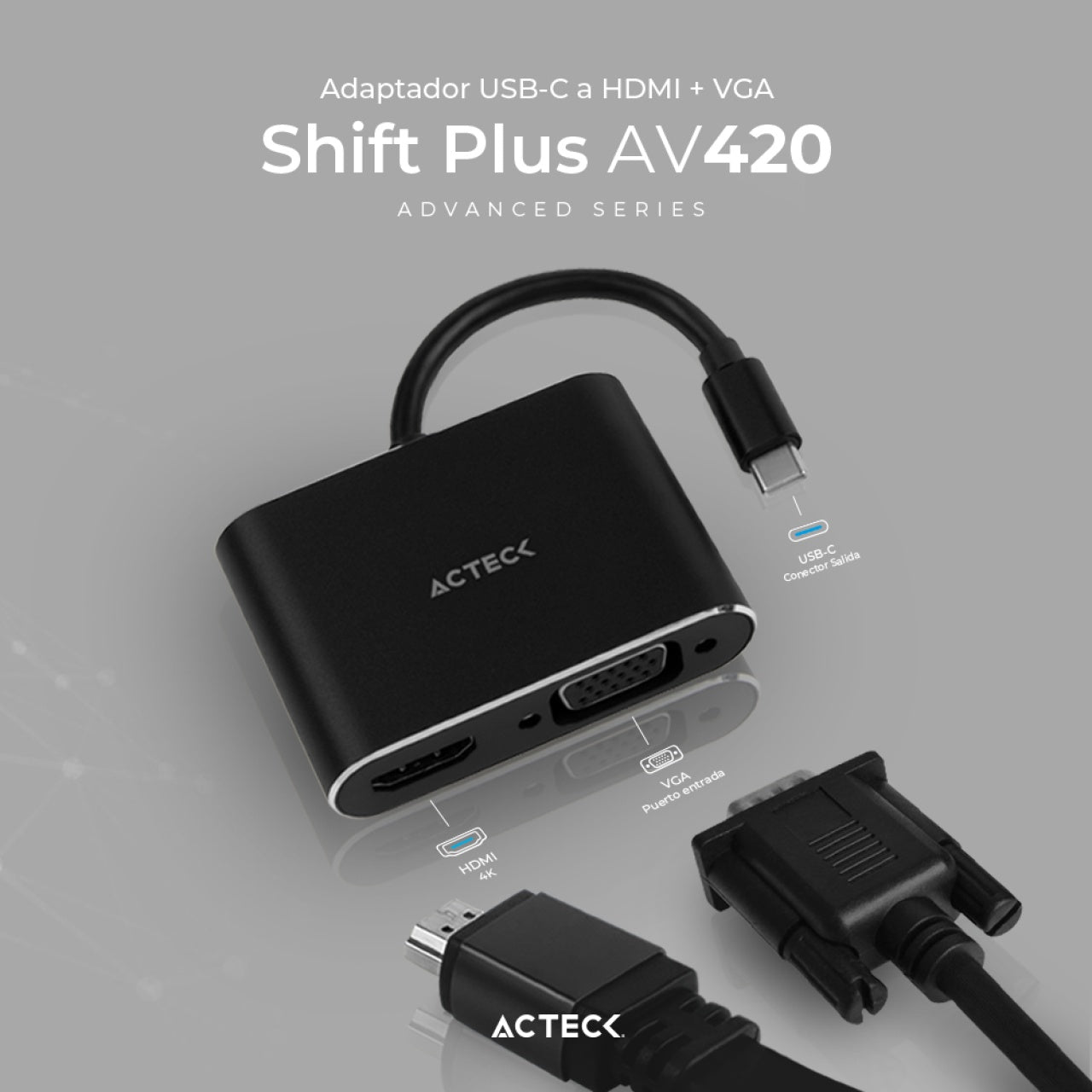 Adaptador USB-C a HDMI ACTECK AV420