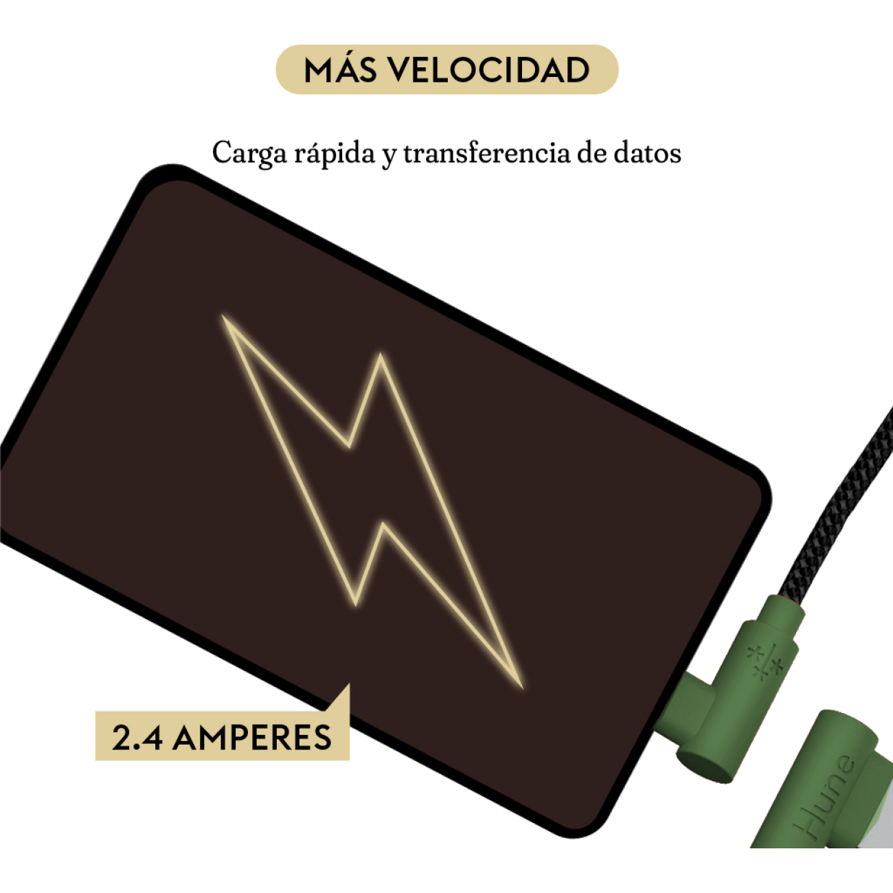 Cables Braided USB - Lightning  Hune Hiedra