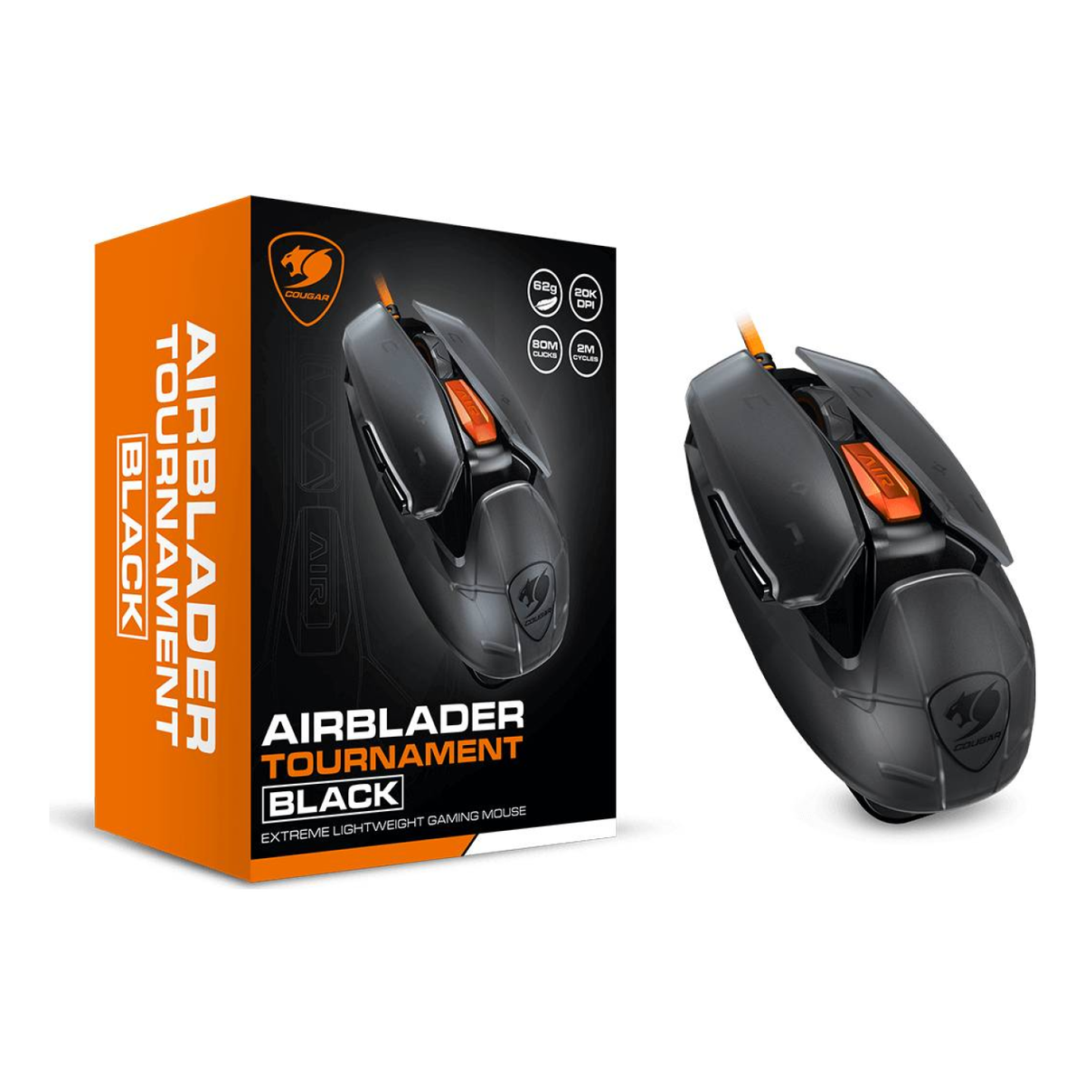 Mouse Gaming Cougar Airblader Tournament 20000 DPI 6 botones Negro
