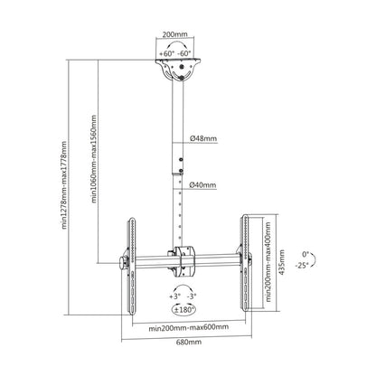 Soporte de TECHO para TV OVALTECH OVTV-C3770