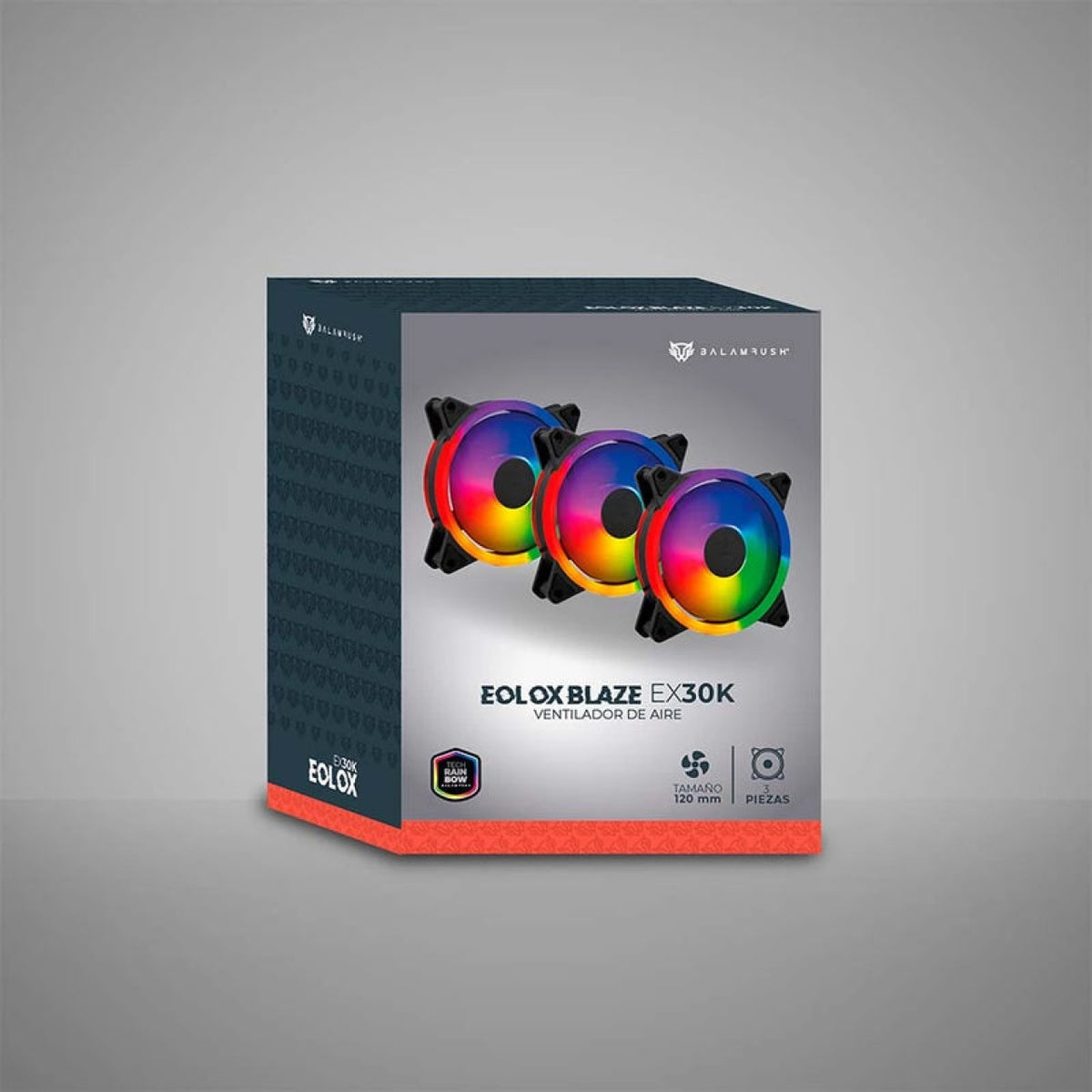 Kit de 3 Ventiladores Balam Rush Eolox Blaze EX30K de 120 mm, 1200 RPM, 31.3 CFM (BR-938006)