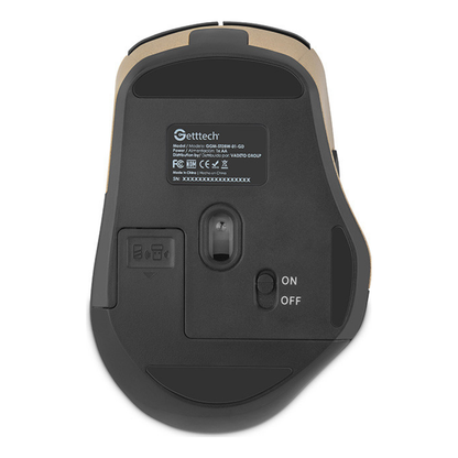 Mouse Gaming GETTTECH GGM-STDBW-01-GD Inalámbrico RGB