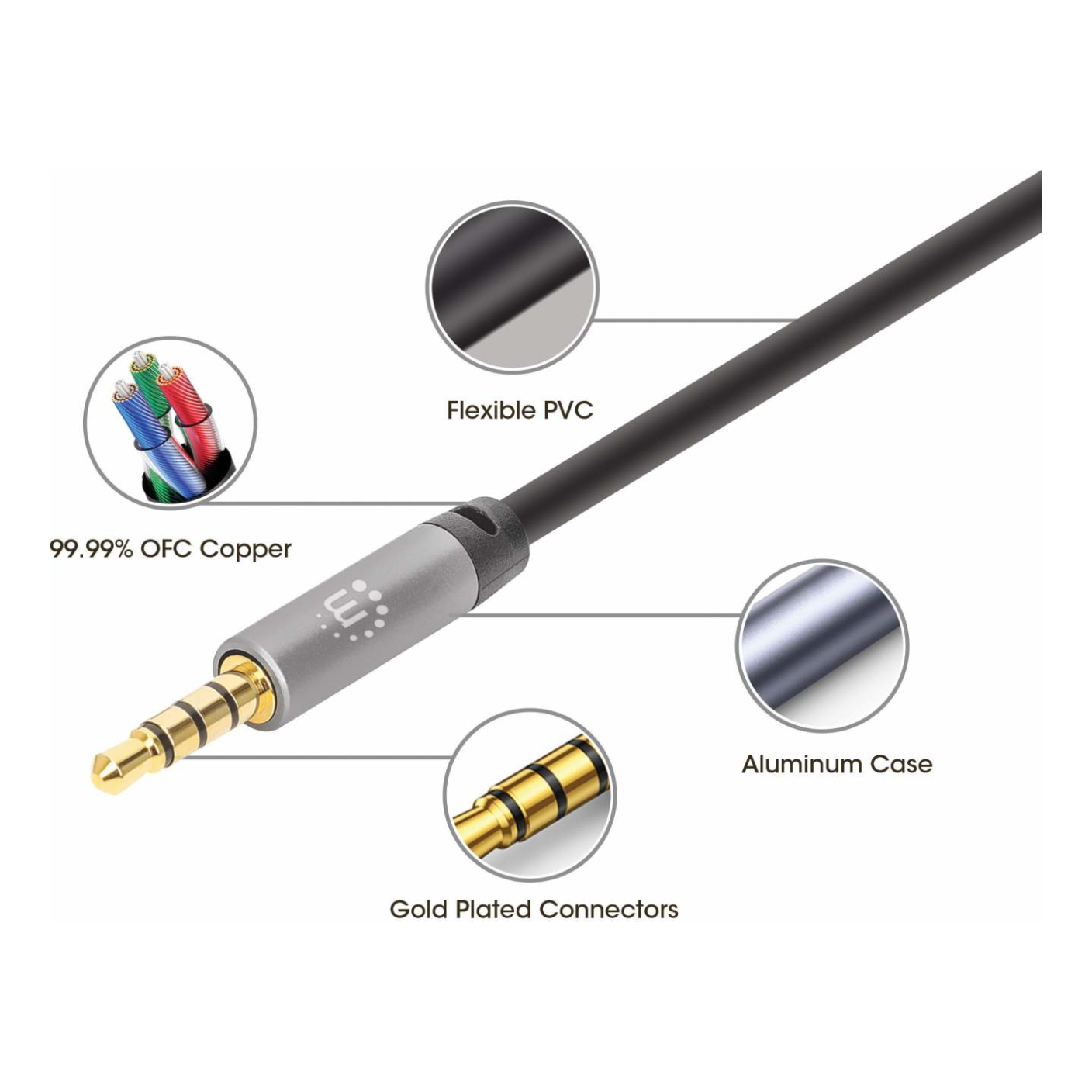 Cable Auxiliar de Audio Estéreo 3.5 mm MANHATTAN 356015