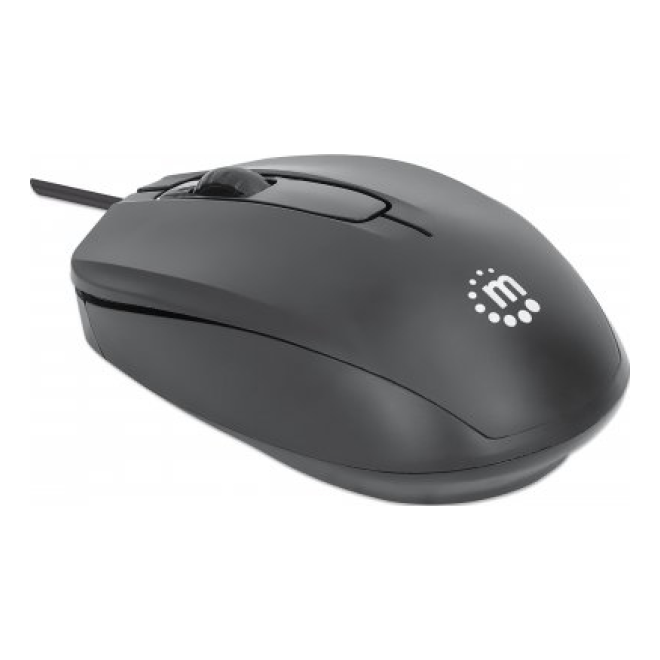 Mouse MANHATTAN 190190 USB óptico 1000 DPI 3 botones ambidiestro Negro