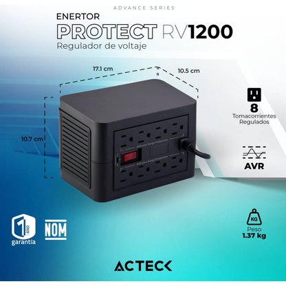 Regulador ACTECK Enerton Protect RV1200 Advance Series (AC-938204)