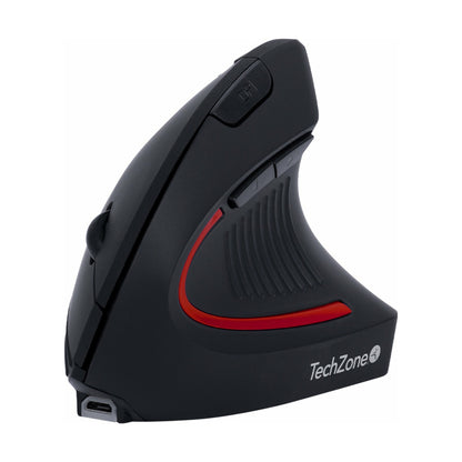Mouse TECHZONE ERGONO Bluetooth/2.4 GHz óptico 1600 DPI 6 botones ergonómico Negro (TZMOUINA-06)