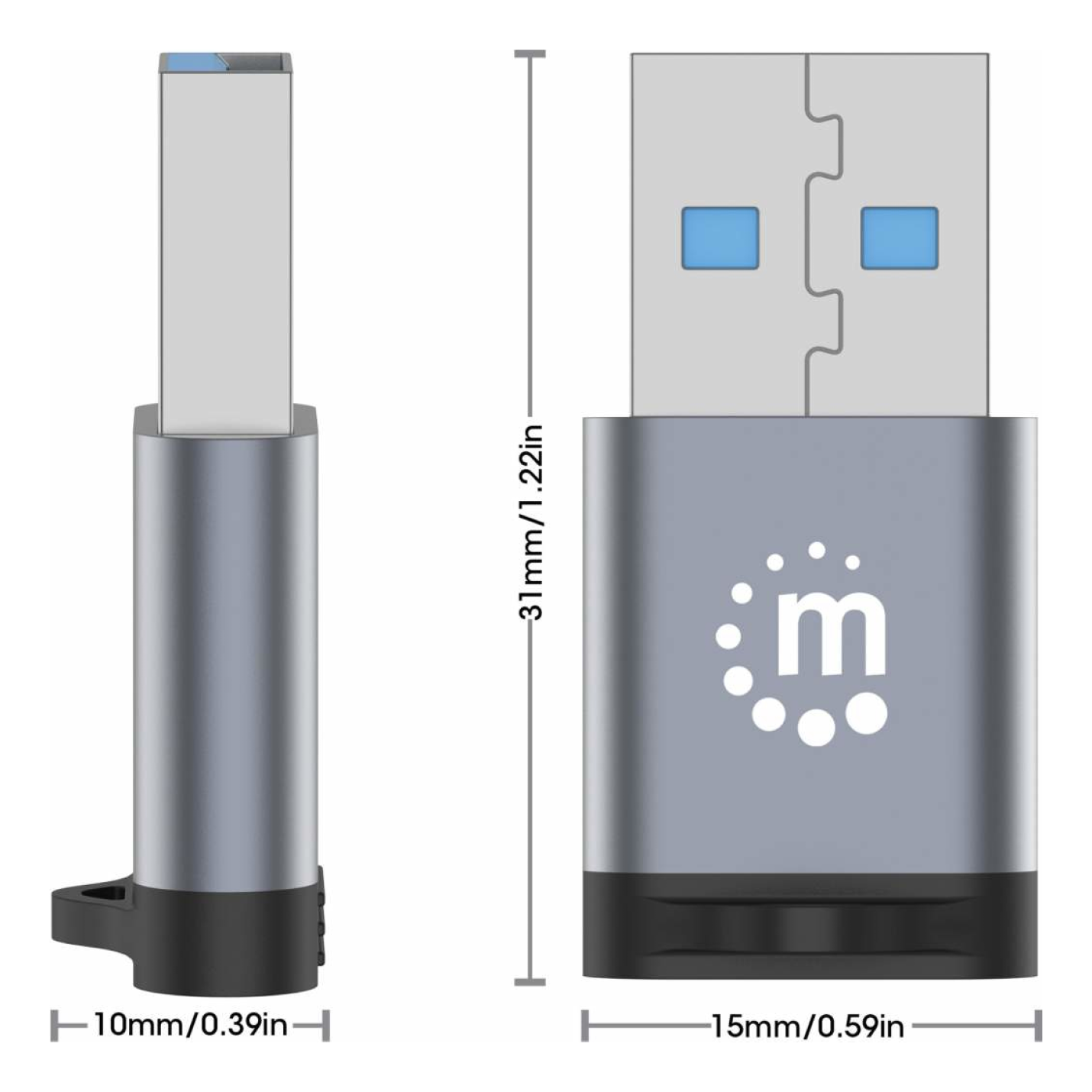 Adaptador USB-A a USB-C MANHATTAN 356305