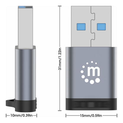 Adaptador USB-A a USB-C MANHATTAN 356305