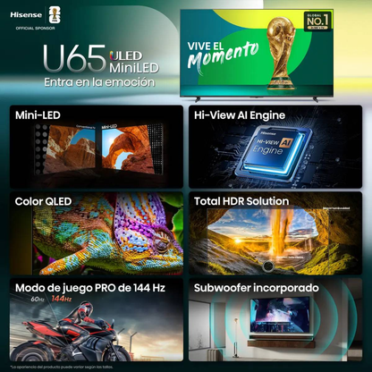 Televisión  Hisense 55U65QFM