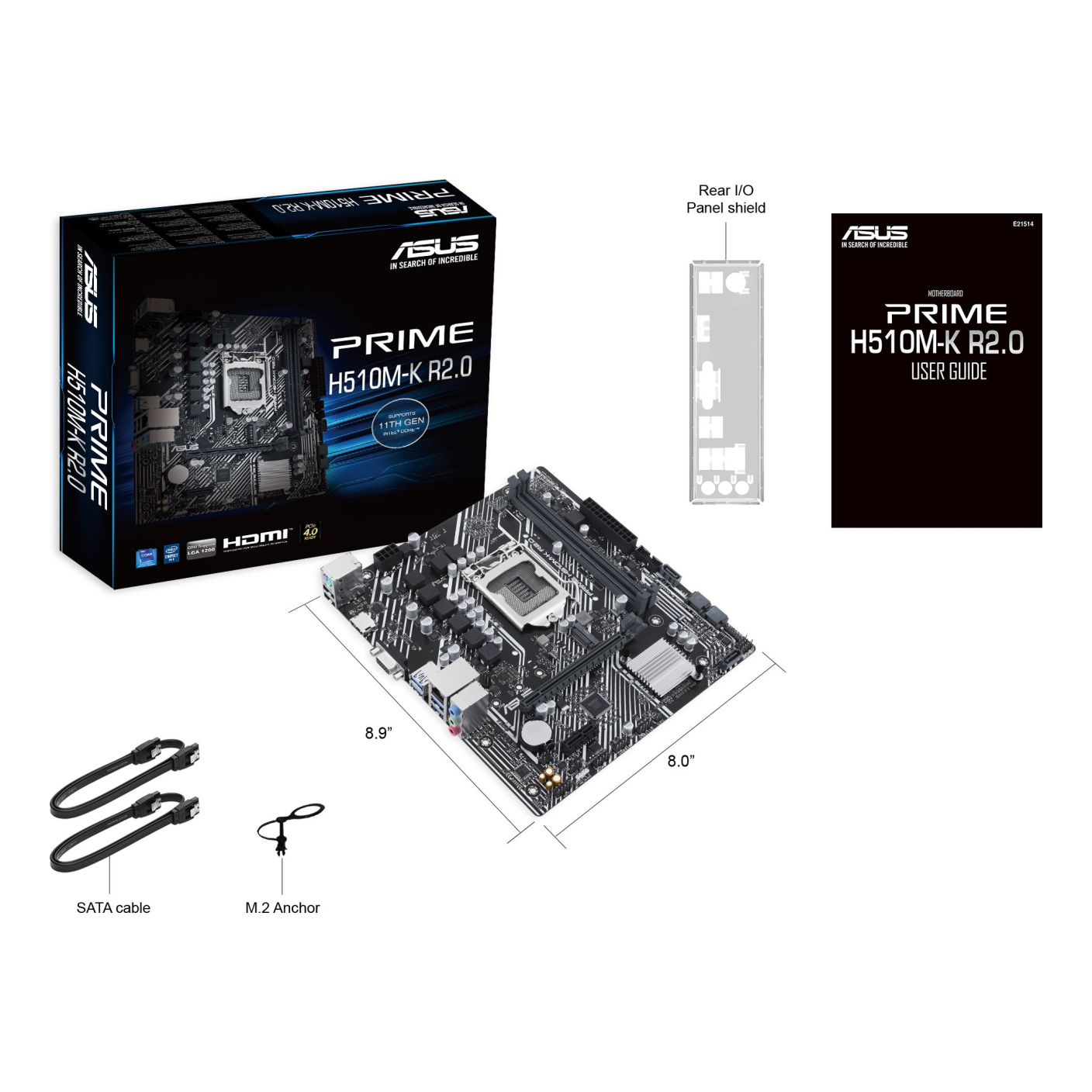 Motherboard ASUS PRIME H510M-K R2.0 H470 Socket LGA1200 Micro-ATX DDR4 (90MB1E80-M0EAY0)
