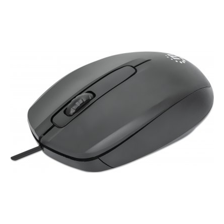 Mouse MANHATTAN 190190 USB óptico 1000 DPI 3 botones ambidiestro Negro
