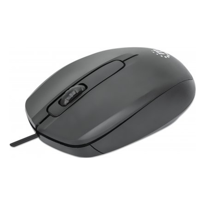 Mouse MANHATTAN 190190 USB óptico 1000 DPI 3 botones ambidiestro Negro