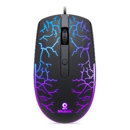 Mouse Gaming BROBOTIX USB Iluminado USB 1600 DPI RGB Negro (263946)
