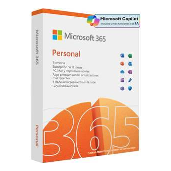 Microsoft 365 Personal para 1 Usuario, Suscripción de 1 Año, Licencia Digital (EP2-32466)