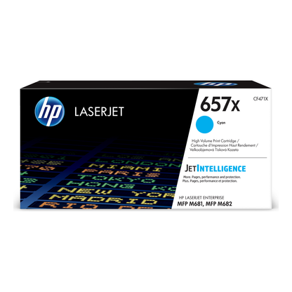 Tóner HP Original 657X Cian – Para LaserJet MFP M681, LaserJet MFP M682, Color LaserJet MFP M681 (CF471X)