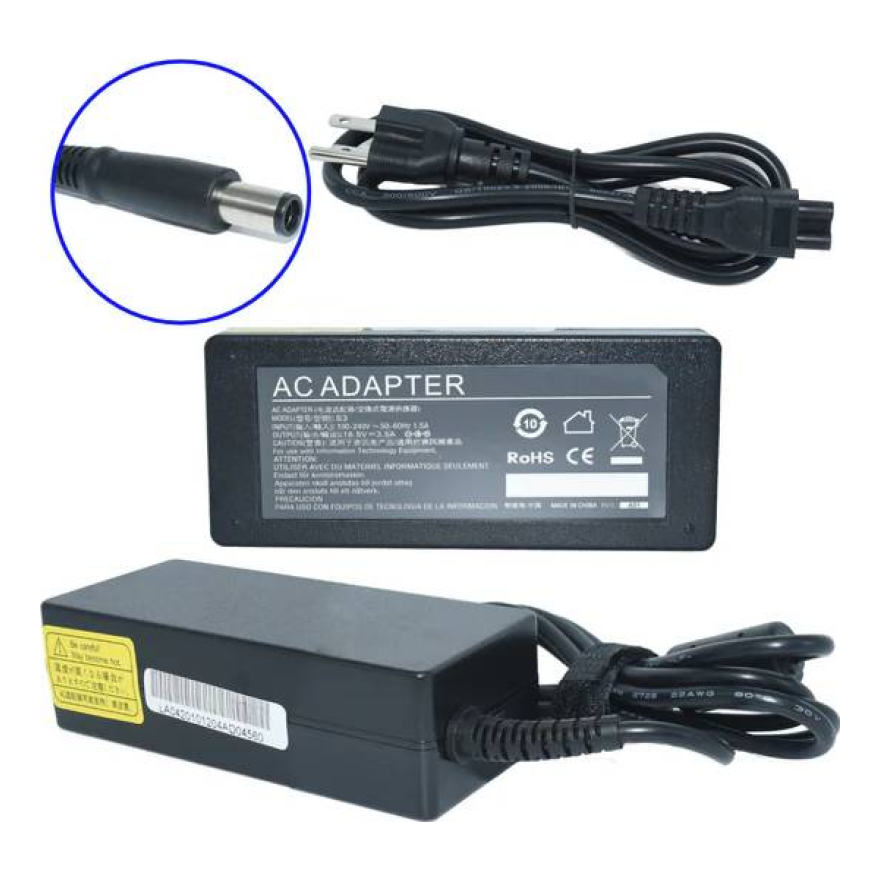 Cargador para Laptop GENERICO Adaptador de Corriente 65W 18.5V-3.5A