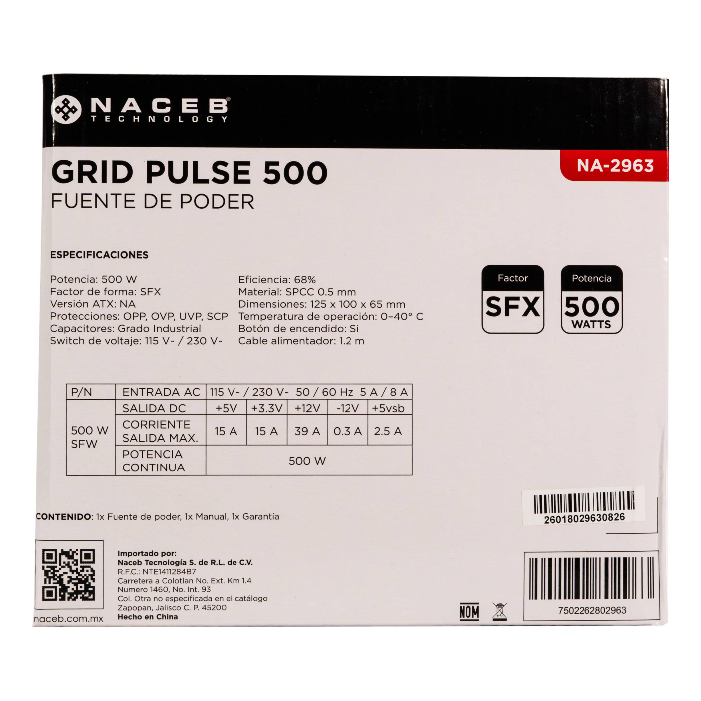 Fuente de poder Naceb Technology NA-2963