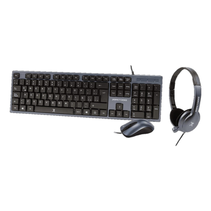Kit Teclado+Mouse+Diadema para Oficina PERFECT CHOICE PC-201700