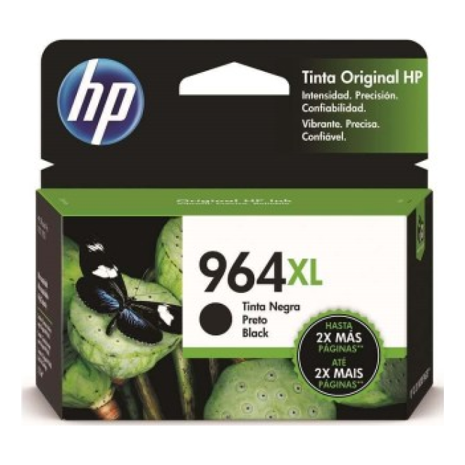 Cartucho de Tinta HP Original 964XL Negro – Para OfficeJet Pro 9010, OfficeJet Pro 9020, OfficeJet Pro 9015 (3JA57AL)