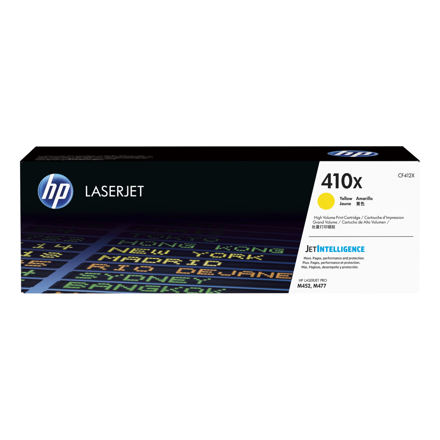Tóner HP Original 410X Amarillo – Para LaserJet Pro M452, Color LaserJet Pro MFP M477, LaserJet Pro M377 (CF412X)