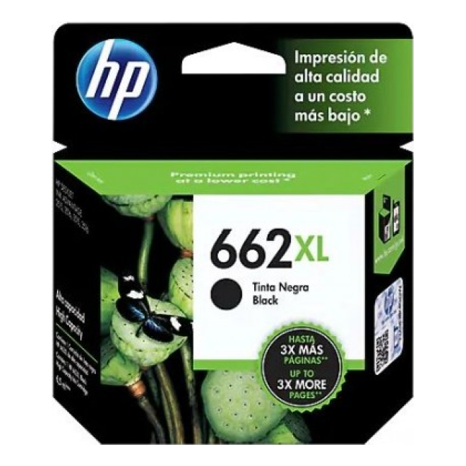 Cartucho de Tinta HP Original 662XL Negro – Para DeskJet 2130, DeskJet 3630, DeskJet 3636 (CZ105AL)