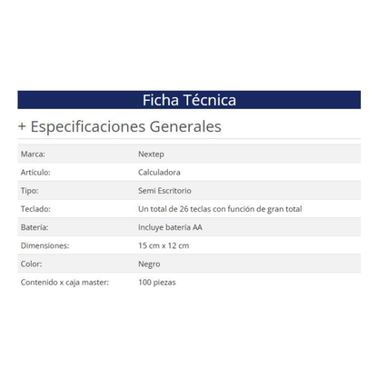 Calculadora Nextep NE-183