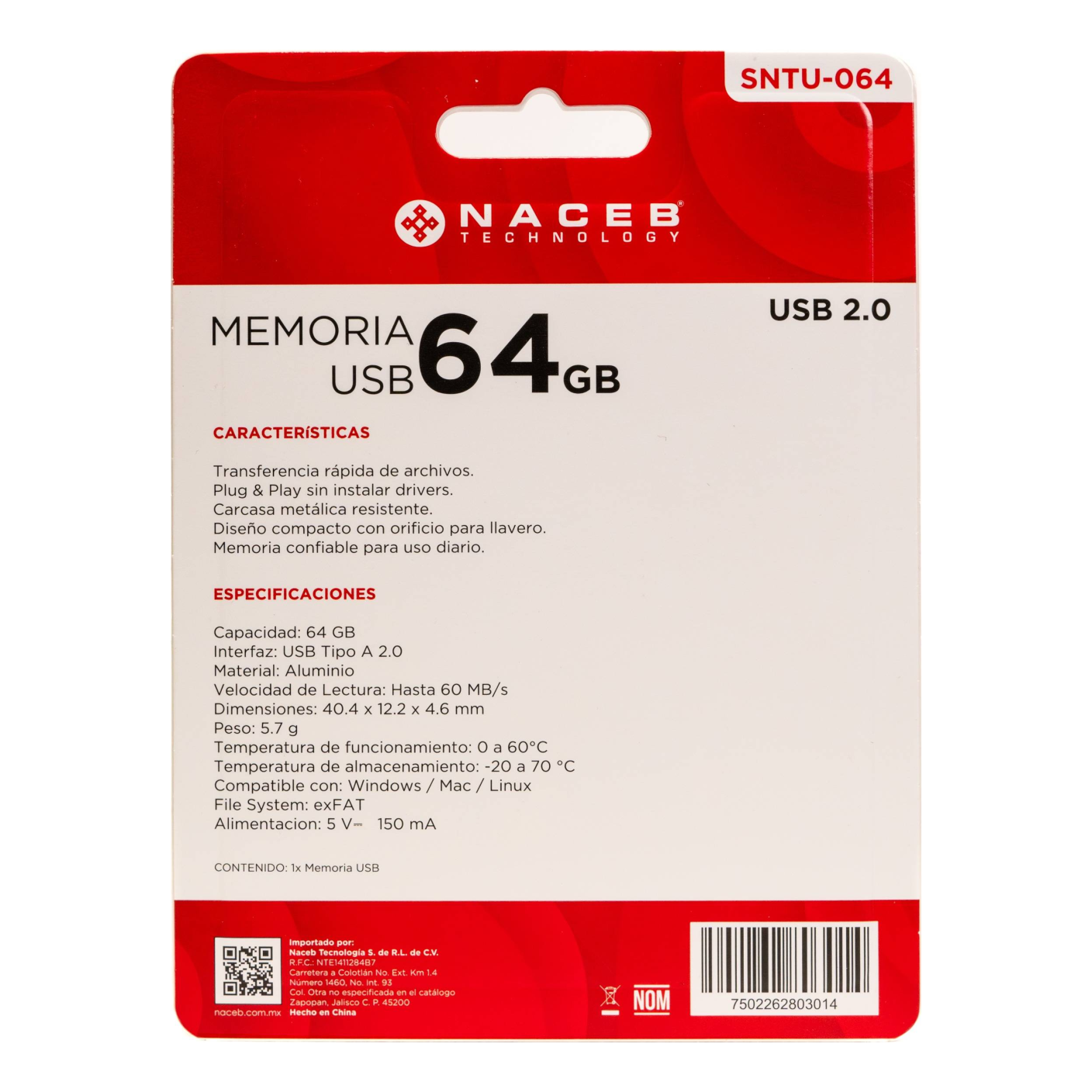 Memoria USB Naceb Technology STNU-064