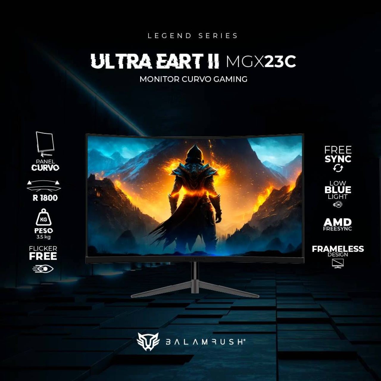 Monitor Gaming Balam Rush MGX23C