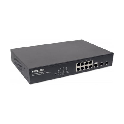 Switch INTELLINET  Administrable Gigabit Ethernet de 8 puertos PoE+ con 2 puertos