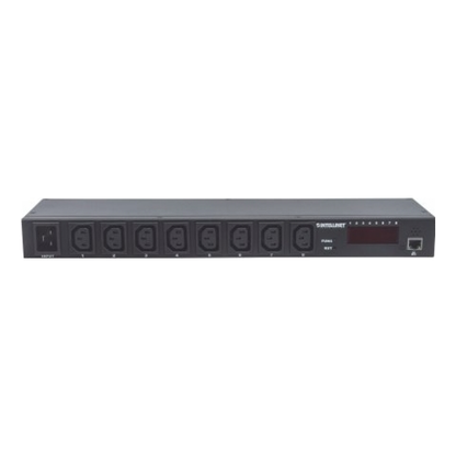 Barra Multicontactos INTELLINET 8 salidas para montaje en rack de 19"