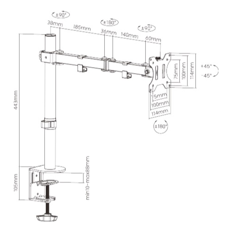 Soporte para Monitor OVM-S1332 OVALTECH OVM-S1332