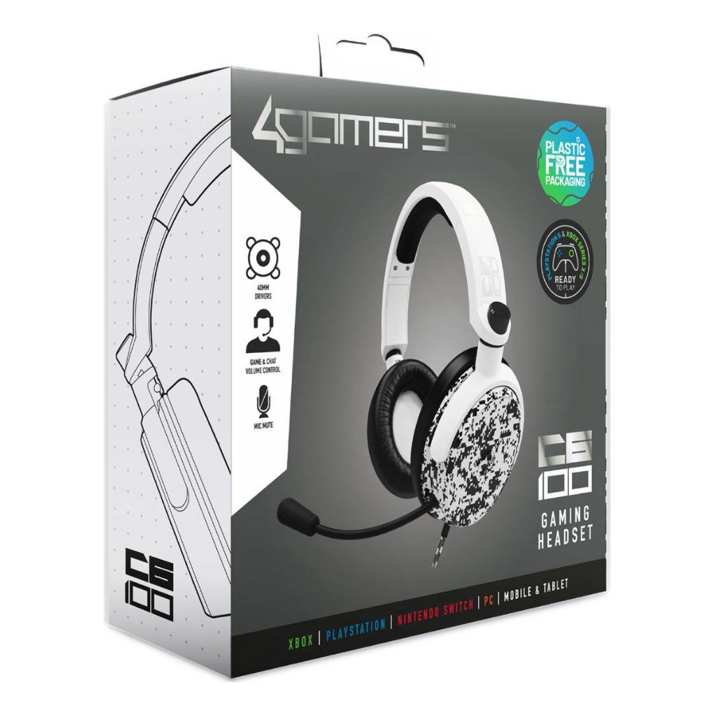 Auriculares 4Gamers C6-100CAMO-WHT-4G