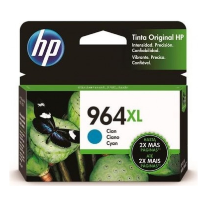 Cartucho de Tinta HP Original 964XL Cian – Para OfficeJet Pro 9010, OfficeJet Pro 9020, OfficeJet Pro 9015 (3JA54AL)