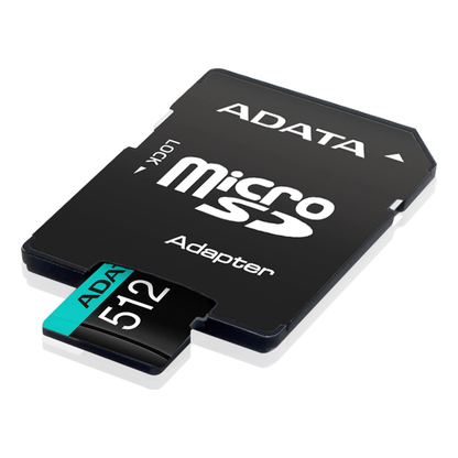 Tarjeta de Memoria microSDXC ADATA Premier Pro 512 GB V30 A2 lectura 100 MB/s escritura 85 MB/s (AUSDX512GUI3V30SA2-RA1)