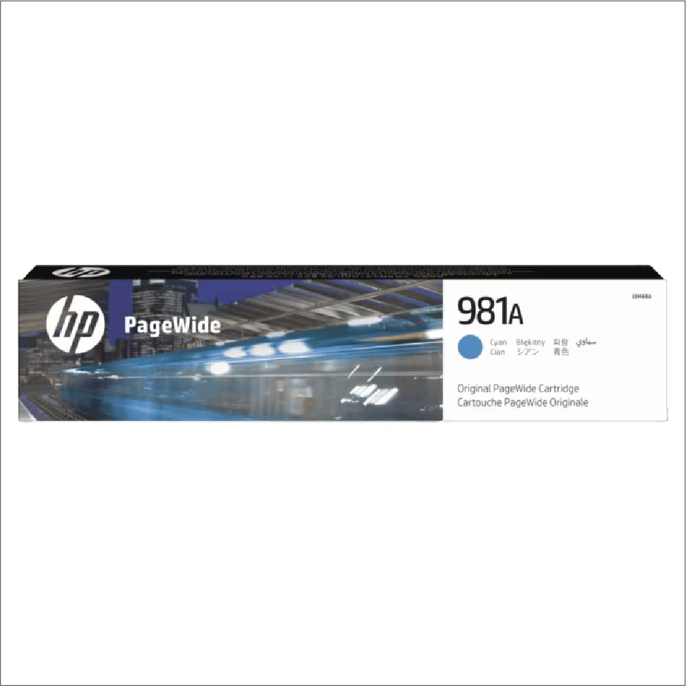 Cartucho de Tinta HP Original 981A Cian – Para OfficeJet Pro 8000, OfficeJet Pro 8500, OfficeJet Pro 8600 (J3M68A)