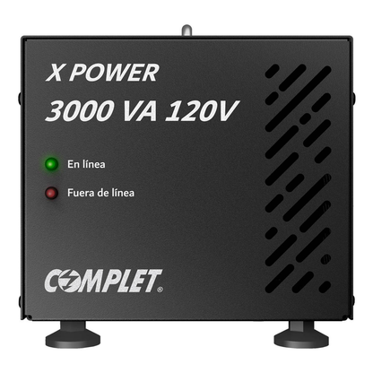 Regulador COMPLET X-POWER 3000 de 3000 VA/3000 W, 120 V, con 2 Contactos NEMA (ERV-10-006)