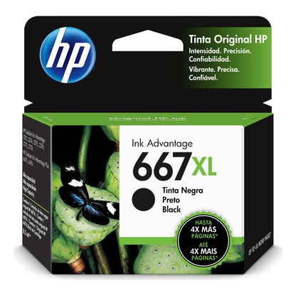 Cartucho de Tinta HP Original 667XL Negro – Para DeskJet 2720, Envy 6020, Tango (3YM81AL)
